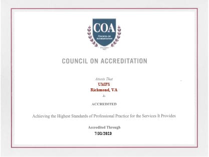 Council on Accreditation Certificate
